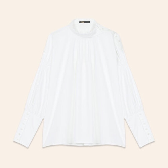 MAJE NWT CRISP WHITE COTTON BLOUSE SZ MED - Picture 4 of 5